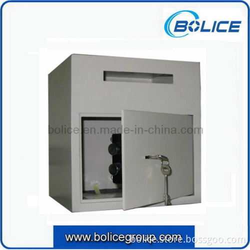 Small Size Front Loading Drop Slot Undercount Key Lock Depository Safe Box